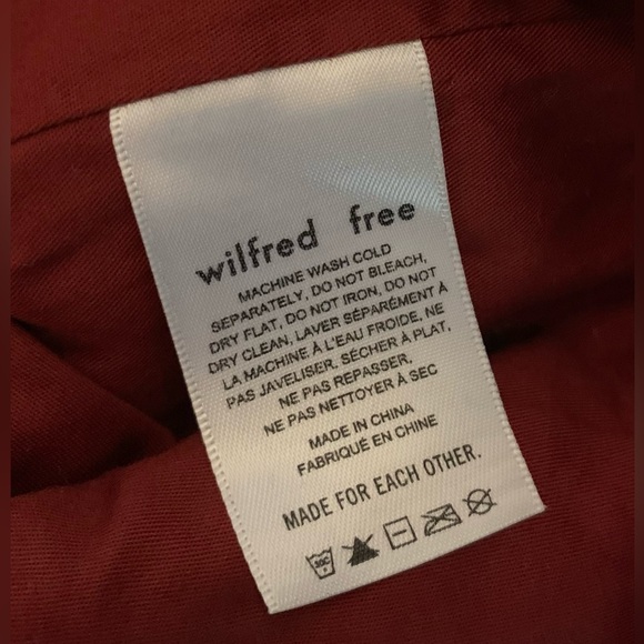 wilfred free x aritzia • the teddy bomber jacket in brick red sherpa fleece xxs - Picture 7 of 8